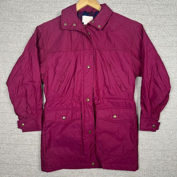 Vtg Pendelton Sz S Chore‎ Jacket Coat Red Flannel Lined Field Thinsulate Pockets - Picture 1 of 11